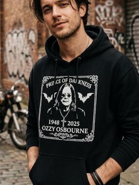 Ozzy Osbourne memorial Black Hoodie Size Medium